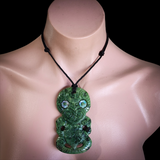 Natural Jade Hei Tiki Pendant Necklace (N2157)