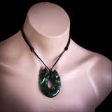 Natural Jade Double Manaia Pendant Necklace (N2153)