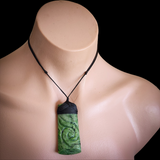 Natural Jade Etched Toki Pendant Necklace (N2165)