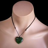 Natural Jade Heart Pendant Necklace (N2181)
