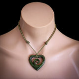 Natural Jade Koru Heart Pendant Necklace (N2167)