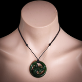 Natural Jade Triple Koru Pendant Necklace (N2141)