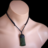 Natural Jade Etched Toki Pendant Necklace (N2183)