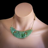Natural Jade Koru Breastplate Pendant Necklace (N2161)