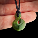 Natural Jade Pikorua Twist Pendant Necklace (N2150)