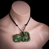 Natural Jade Hei Tiki Pendant Necklace (N2149)