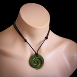 Natural Jade Koru Pendant Necklace (N2191)