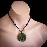 Natural Jade Koru Pendant Necklace (N2164)