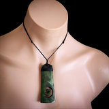 Natural Jade Koru Toki Pendant Necklace (N2166)