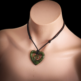 Natural Jade Koru Heart Pendant Necklace (N2127)