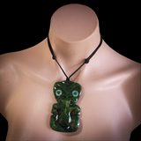 Natural Jade Hei Tiki Pendant Necklace (N2152)