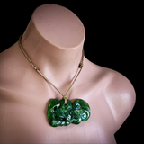 Natural Jade Hei Tiki Pendant Necklace (N2154)