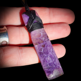 Natural Charoite Toki Pendant Necklace (1BBB315)