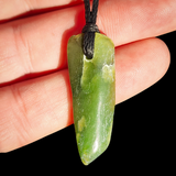 NZ Greenstone Pounamu Natural Freeform Pendant Necklace (N986)