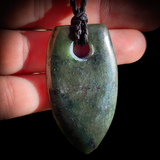 NZ Greenstone Pounamu Pendant Necklace (N788)