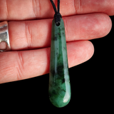 NZ Greenstone Pounamu Drop Pendant Necklace (N979)