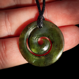 NZ Greenstone Pounamu Koru Pendant Necklace (N989)