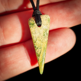 NZ Greenstone Pounamu Natural Freeform Pendant Necklace (N974)