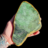 819g Raw Nephrite Jade Carving Slice (R14B632)