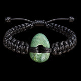 Natural NZ Jade One Off Macrame Bracelet (1A3-836)