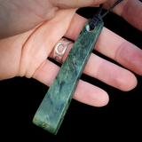 NZ Greenstone Pounamu Toki Pendant Necklace (N846)