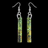 Natural Turquoise Cylinder Hook Earrings (E110)