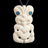 Etched Hei Tiki Bone Carving Pendant Necklace
