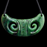 Natural Jade Koru Breastplate Pendant Necklace (N2197)