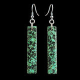 Natural Turquoise Rectangle Hook Earrings (E112)