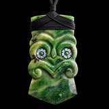 Natural Jade Tiki Toki Pendant Necklace (N2160)