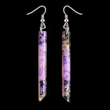 Natural Charoite Drop Hook Earrings (E109)