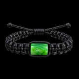 Natural Jade Cylinder Macrame Bracelet
