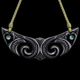 Pekapeka Black Bone Carving Pendant Necklace