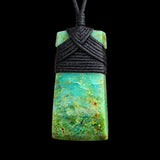 Genuine Arizona Turquoise Toki Pendant Necklace (N1163)