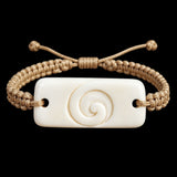 Koru Bone Carving Macrame Bracelet