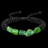 Irregular Shaped Natural Jade Macrame Bracelet