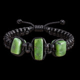 Natural Jade One Off Macrame Bracelet (1A3-844)