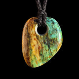 NZ Obay Stone / Rainbow Polychrome Schist Pendant Necklace (N1023)