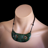 Natural Jade Koru Breastplate Pendant Necklace (N2197)
