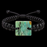 Natural Obay Stone / Polychrome Schist One Off Macrame Bracelet (1A3-838)