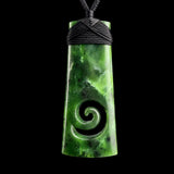 Natural Jade Koru Toki Pendant Necklace (N2166)