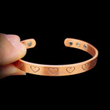 Copper Magnetic Heart Cuff Bracelet