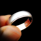 (Q) Solid 925 Sterling Silver 6mm Matte Finish Band Ring