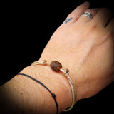 Rustic Recycled Brown Sea Glass One Off Bracelet (1A3-712)