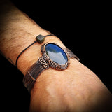 Handmade Copper & Natural Labradorite Wrap Cuff Bracelet