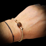 Rustic Recycled Brown Sea Glass One Off Bracelet (1A3-712)