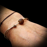 Rustic Recycled Brown Sea Glass One Off Bracelet (1A3-712)