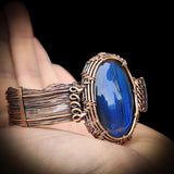 Handmade Copper & Natural Labradorite Wrap Cuff Bracelet