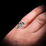 (Q) Solid 925 Sterling Silver Wave Ring