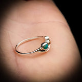 CLEARANCE (Q) Solid 925 Sterling Silver & 3x Mixed Gemstone Branch Ring